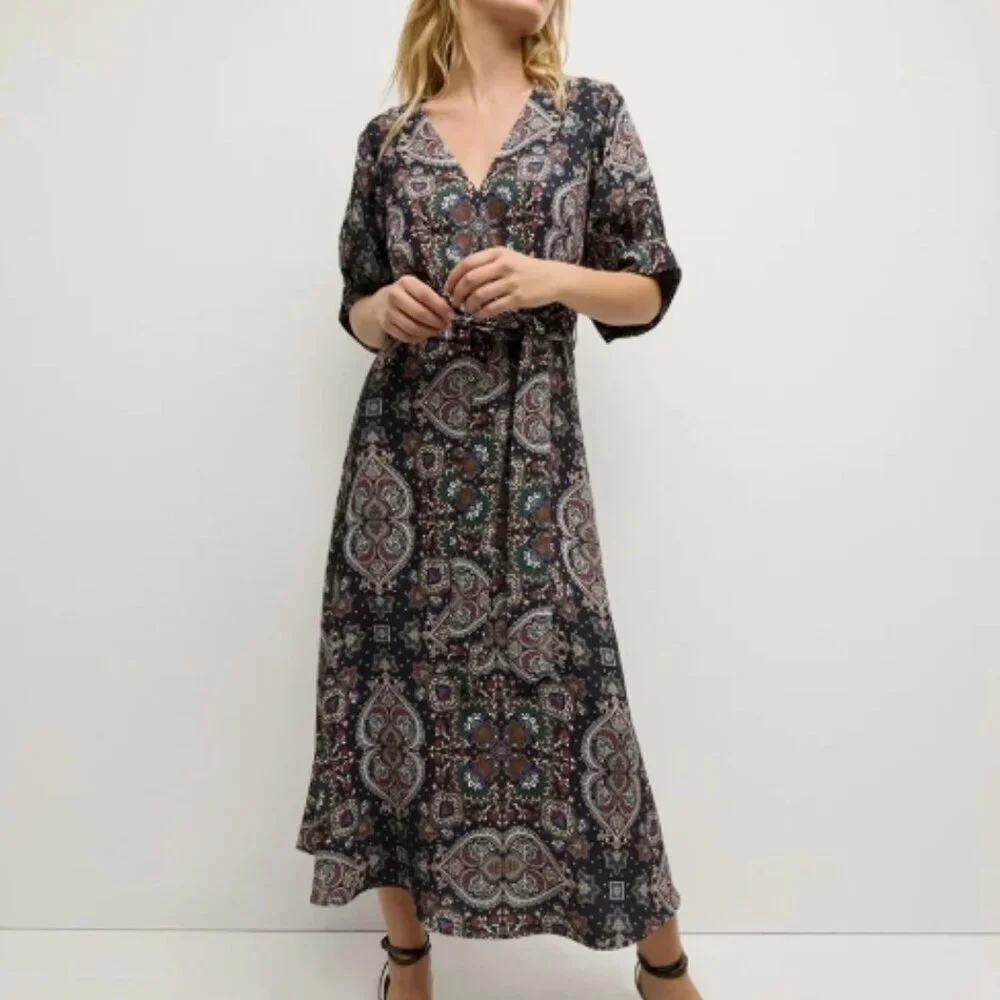 Veronica Beard Wyatt Kaleidoscope-Print Dress Navy Multi 6 NWT - Picture 2 of 7